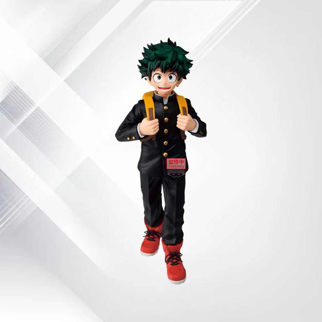 Figurka Izuku Midoriya (Deku) II Grandista 25 cm – My Hero Academia, czerwone buty i plecak – widok pod kątem