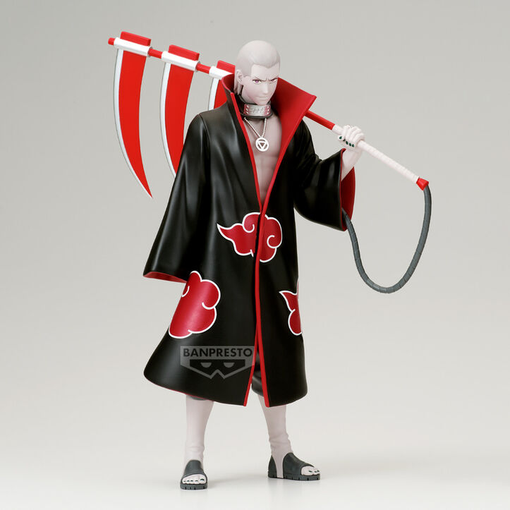 Hidan Noir Edge Collection – widok z boku, czerwone ostrza kosy i lina