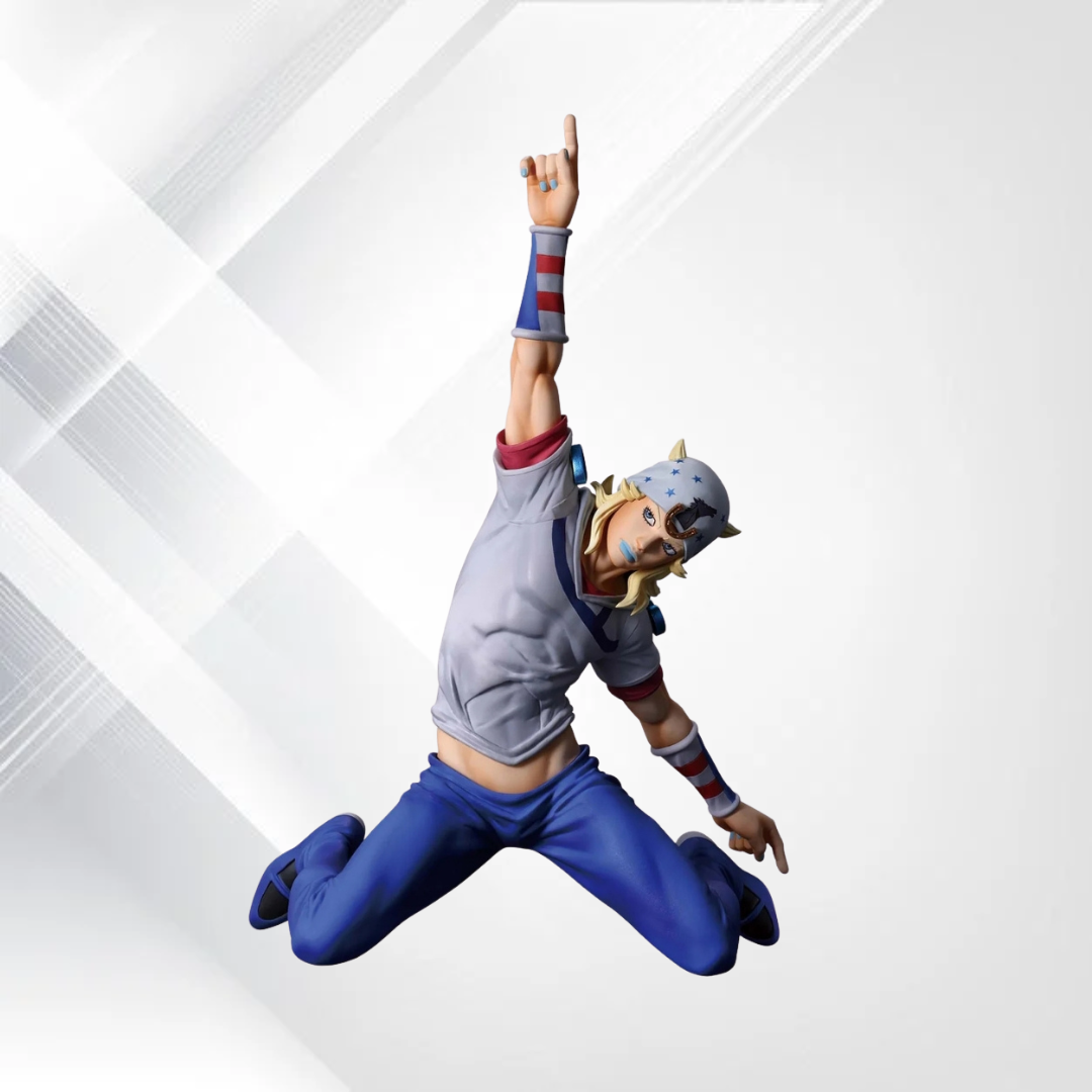 Figurka Johnny Joestar Mometria 20 cm – JoJo's Bizarre Adventure Steel Ball Run, Banpresto – cała postać od przodu