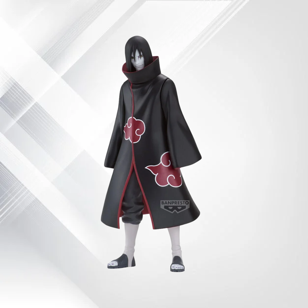 Figurka Orochimaru Noir Edge Collection 23 cm – Naruto Shippuden, Banpresto – płaszcz Akatsuki, widok z przodu